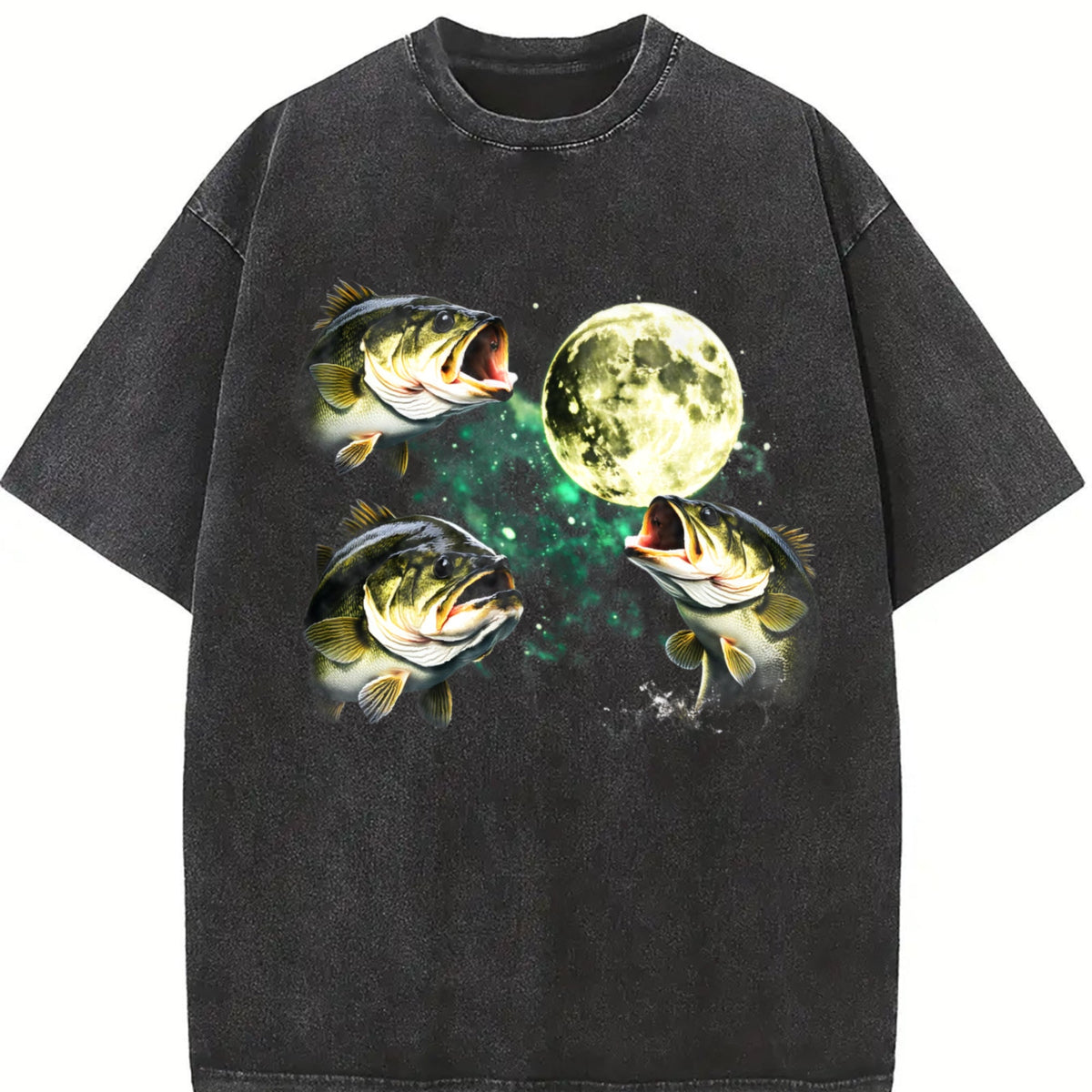 Bass Fishing Moon Vintage Washed T-Shirt product image 2