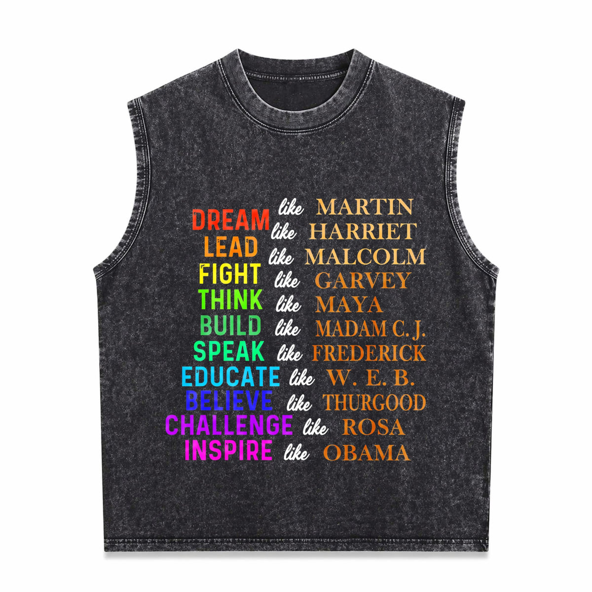 Dream Like Martin Lead Like Harriet The Black History Men's Washed Tank Top