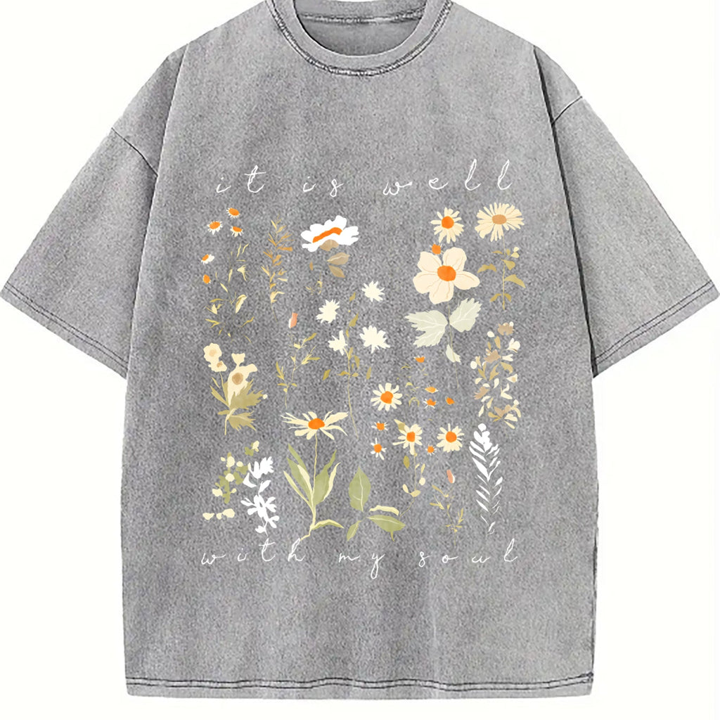 It Is Well With My Soul Floral - Vintage Washed T-Shirt product image 4