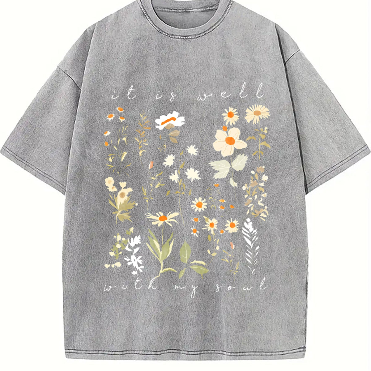 It Is Well With My Soul Floral - Vintage Washed T-Shirt product image 4
