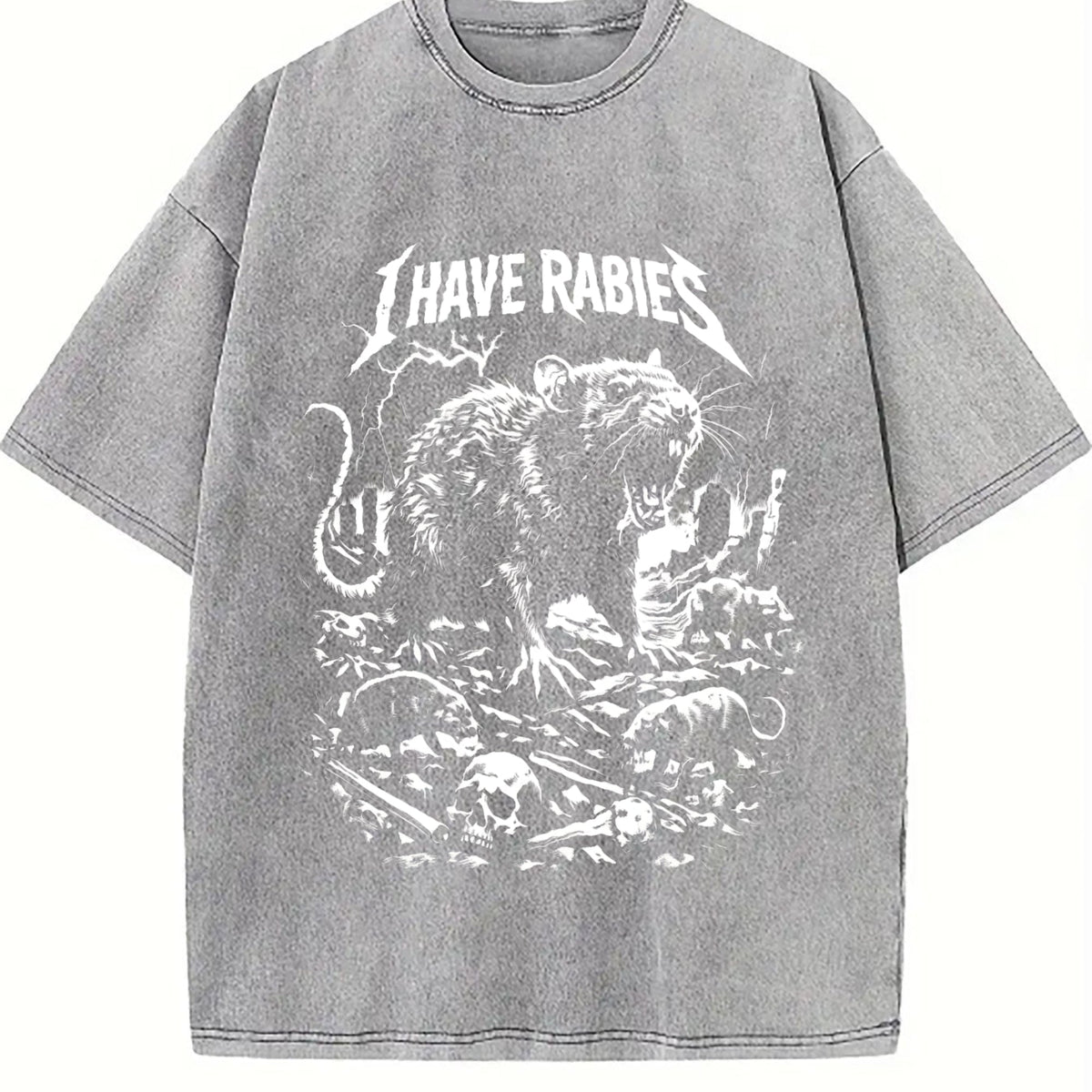 I Have Rabies Rat Vintage Washed T-Shirt product image 5