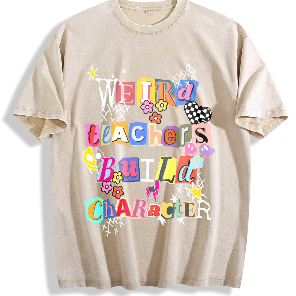 Weird Teachers Build Character Vintage Washed T-Shirt product image 1