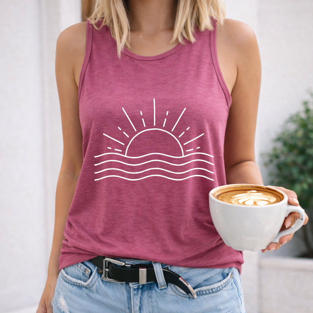 Sunrise Over Waves Women's Tank Top