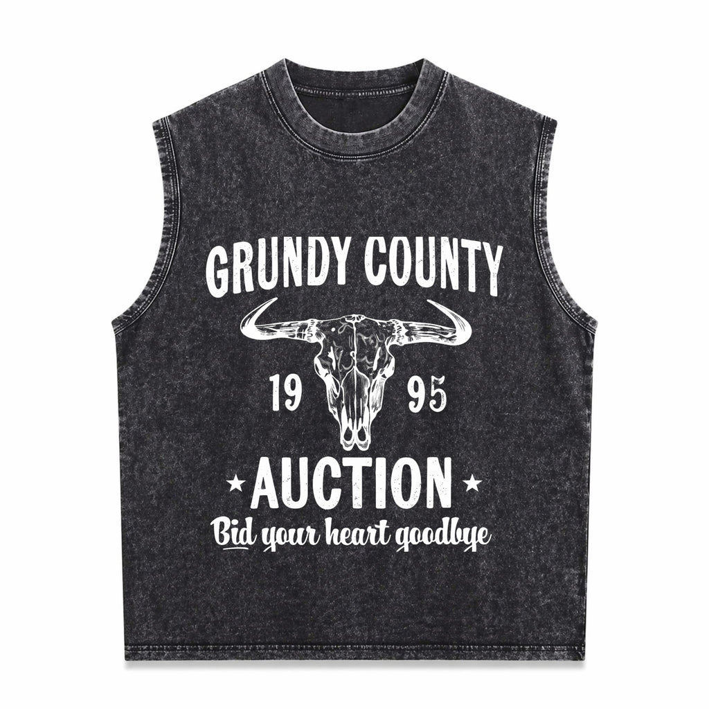 Grundy County Auction Inspired Concert Men's Washed Tank Top