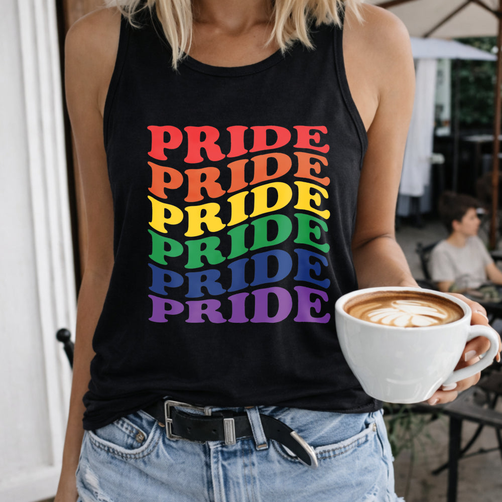 Rainbow Pride Lettering Women's Tank Top