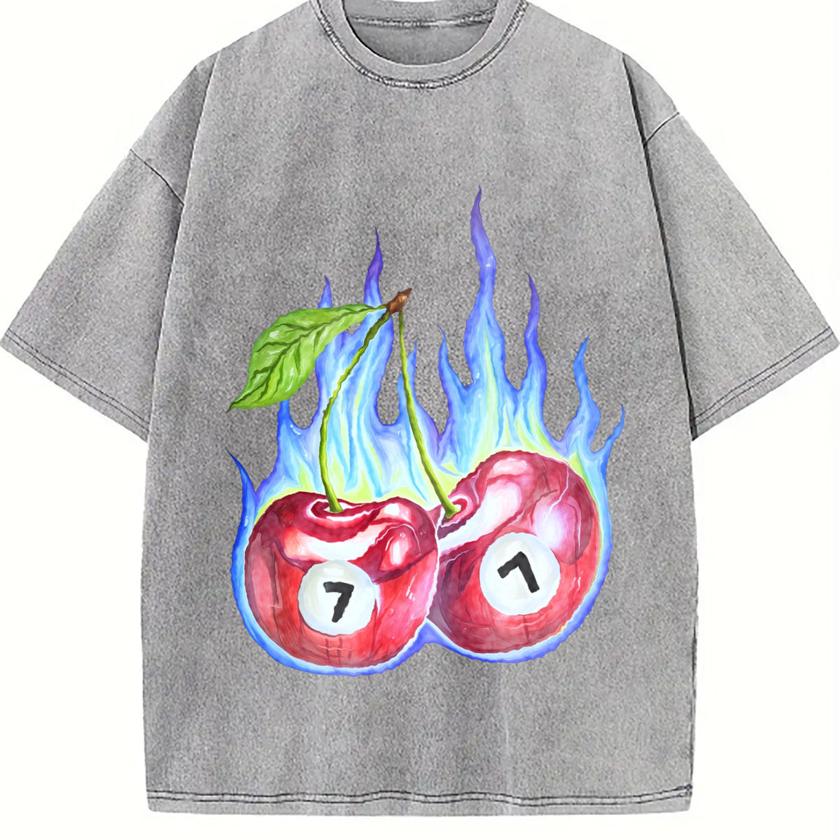 7 Ball Cherry On Fire Vintage Washed T-Shirt product image 5