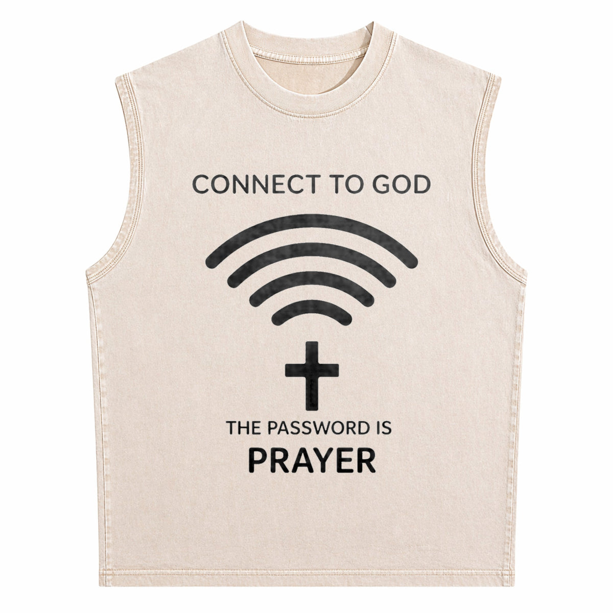 Connect To God The Password Ls Prayert- 100 Men's Washed Tank Top