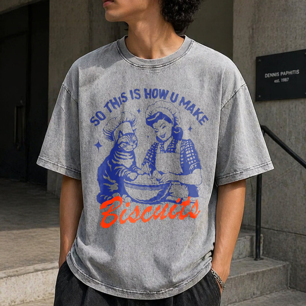 Cat Biscuits Vintage Washed T-Shirt product image 5