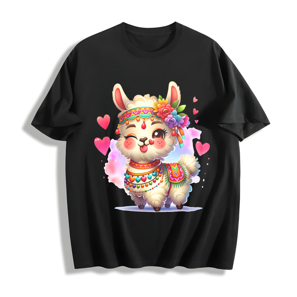 Llama Hair Accent Cotton T-Shirt product image 1