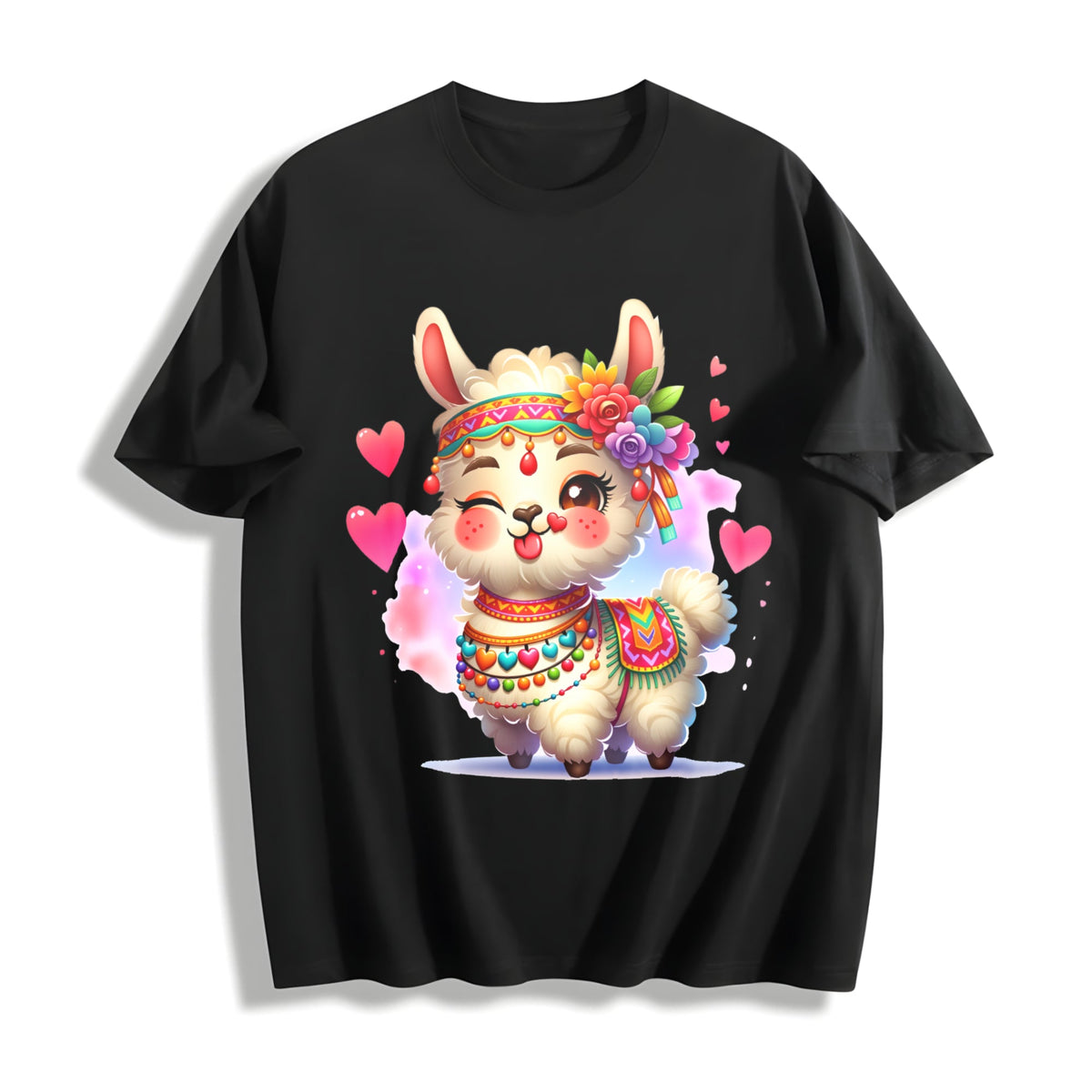 Llama Hair Accent Cotton T-Shirt product image 1