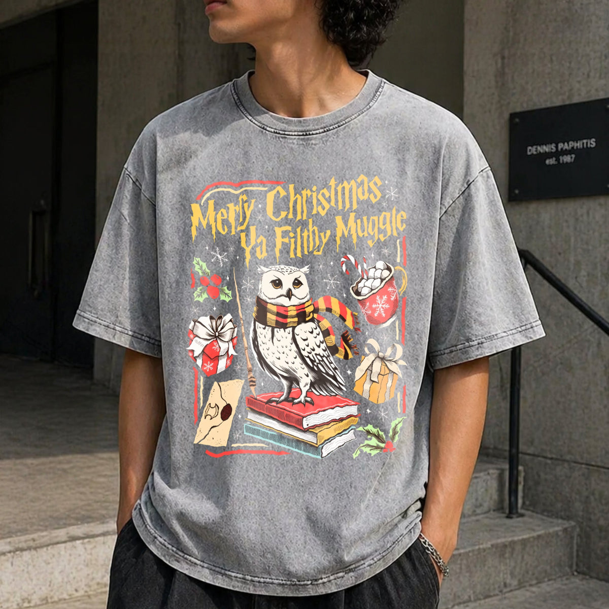 Merry Christmas Ya Filthy Wizard Holiday Vintage Washed product image 5