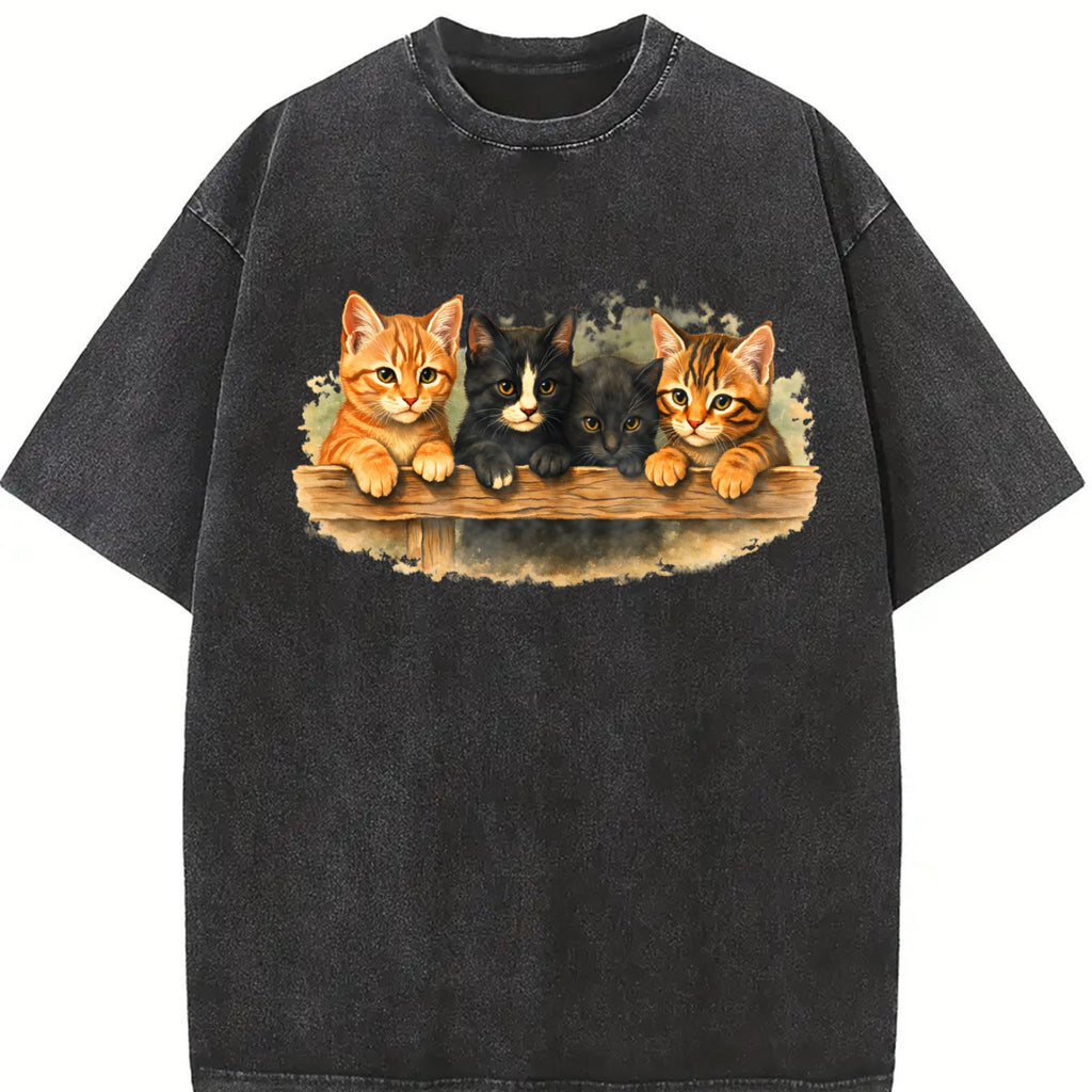 Cute Kitten Vintage Washed T-Shirt product image 2