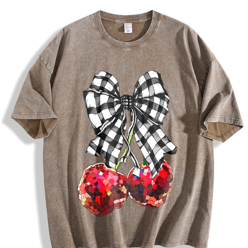 Compatible Cherry & Bow Vintage Washed T-Shirt product image 3