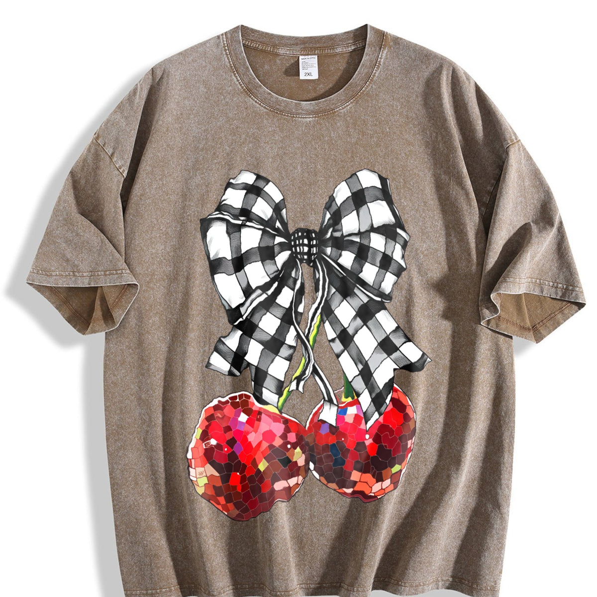 Compatible Cherry & Bow Vintage Washed T-Shirt product image 3