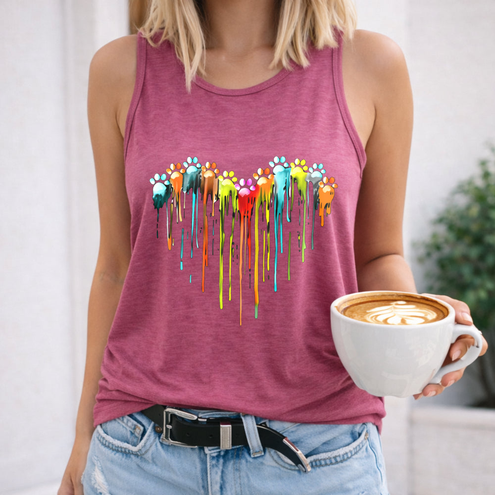 Cartoon Ink Heart Women's Tank Top