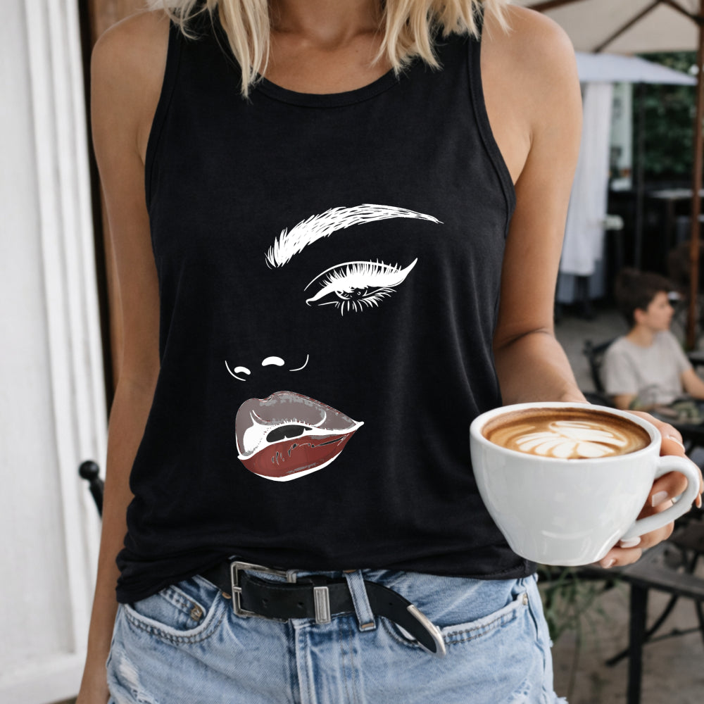 A Cartoon In Profile Women's Tank Top