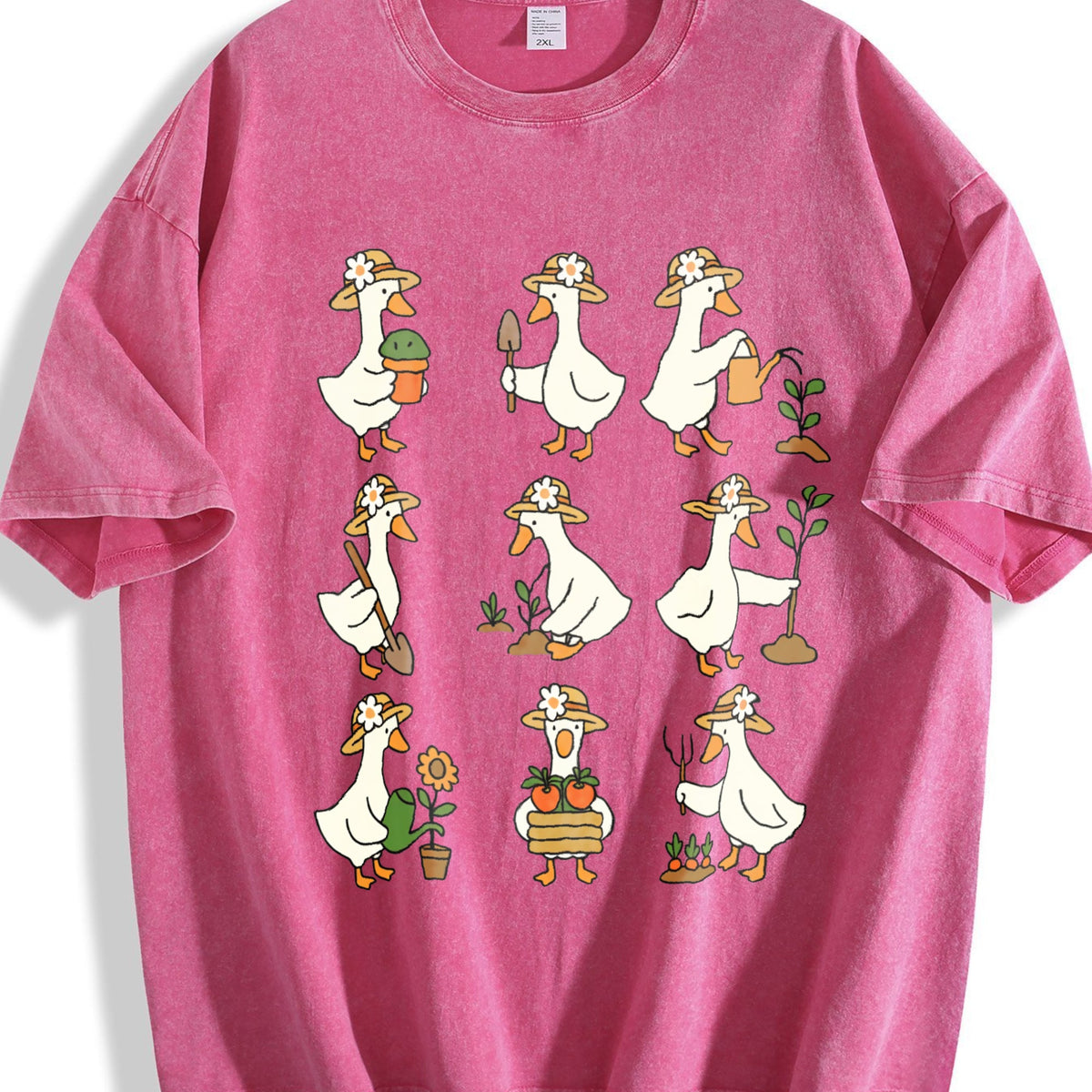 Cute Goose Gardening Vintage Washed T-Shirt product image 5