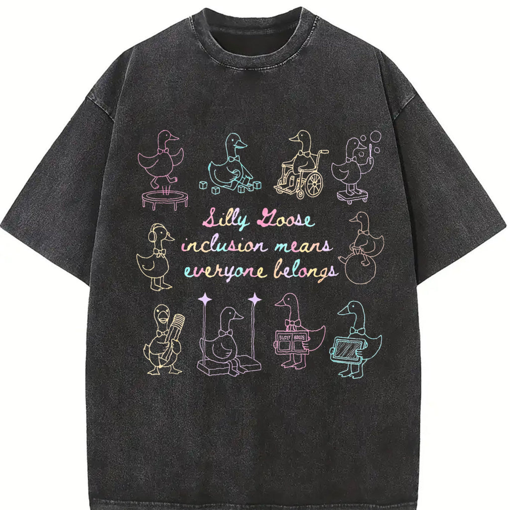 Silly Goose Inclusion Means Everyone Belongs Vintage Washed product image 2