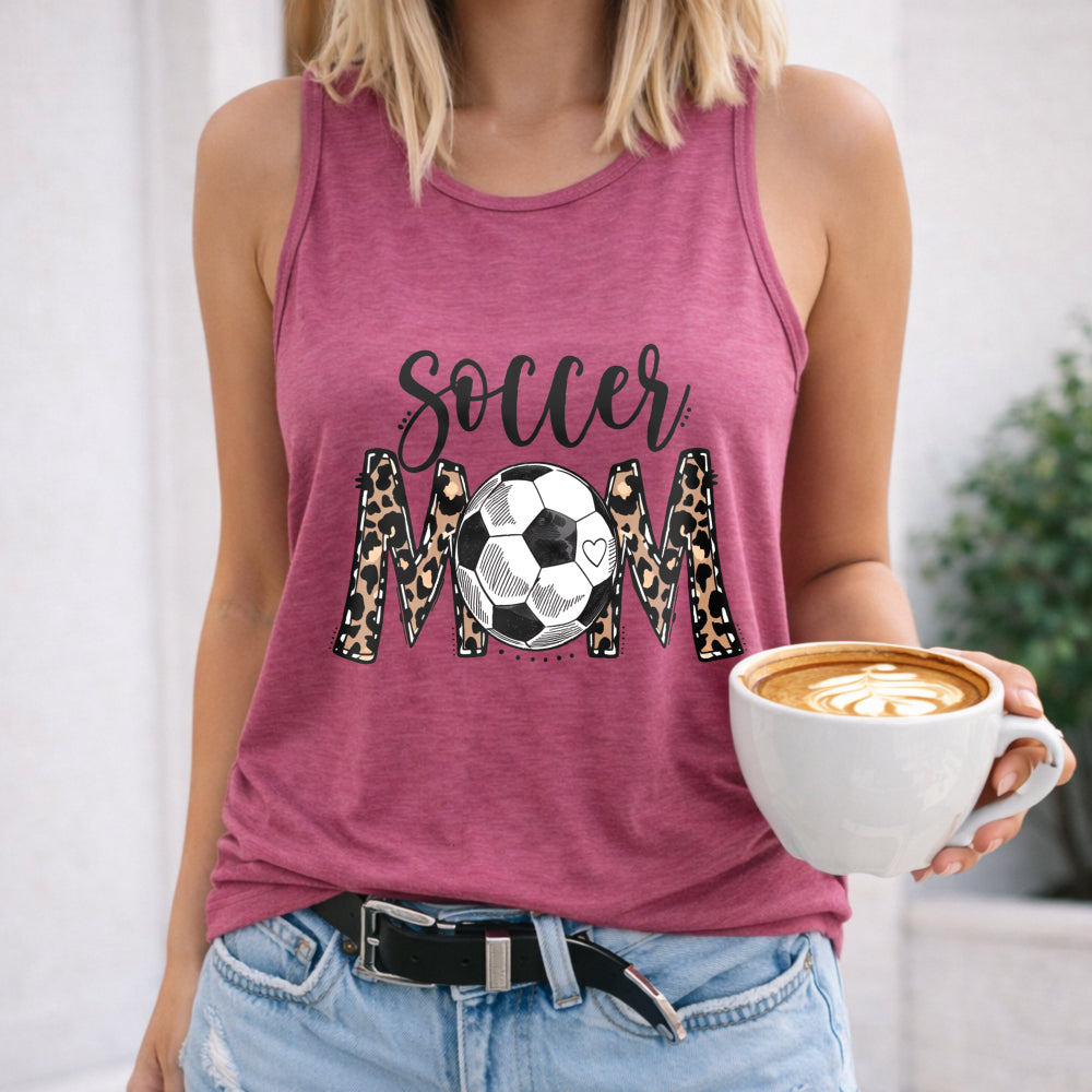 Mother's Day Themed Soccer Mom Letter And Soccer Women's Tank Top