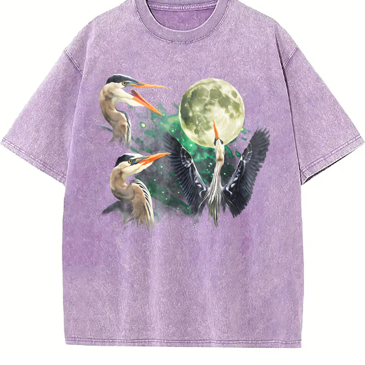 Great Blue Heron Moon Vintage Washed T-Shirt product image 6