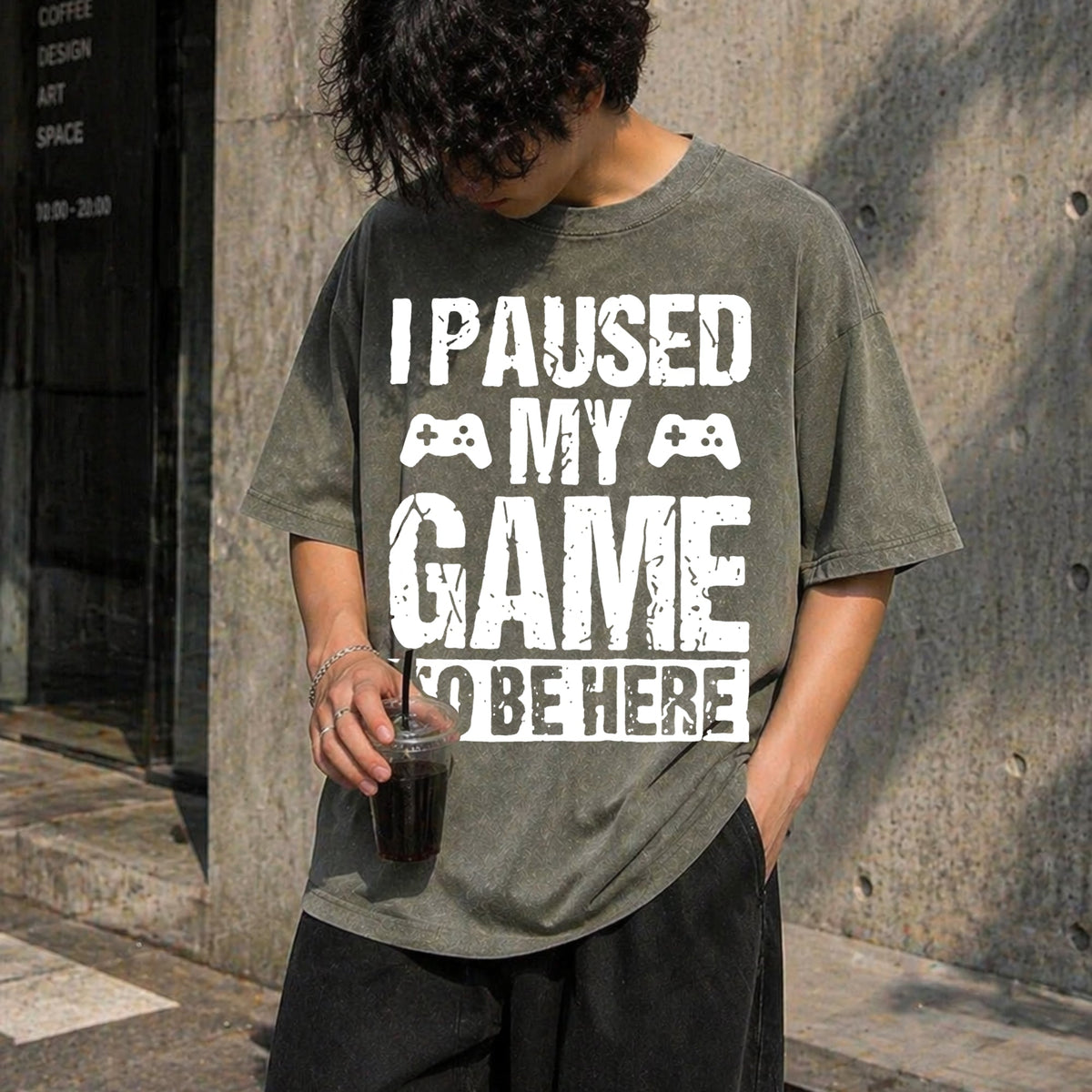 I Paused My Game To Be Here Gamer Fun Gaming Themed Vintage product image 4