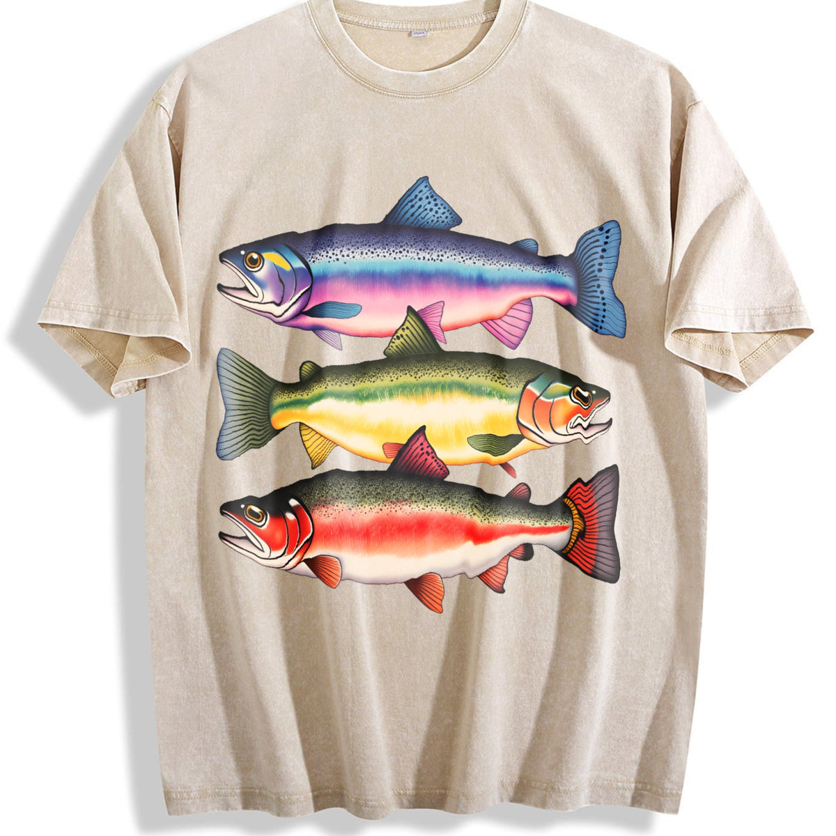 Abstract Colorful Trout In A Row - River Fish Vintage product image 1