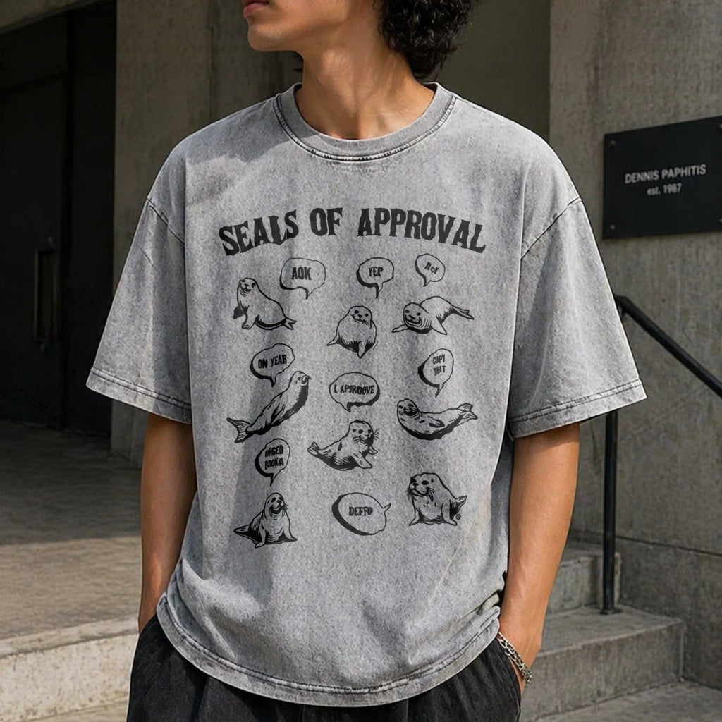Funny Seals Of Approval Vintage Washed T-Shirt product image 5