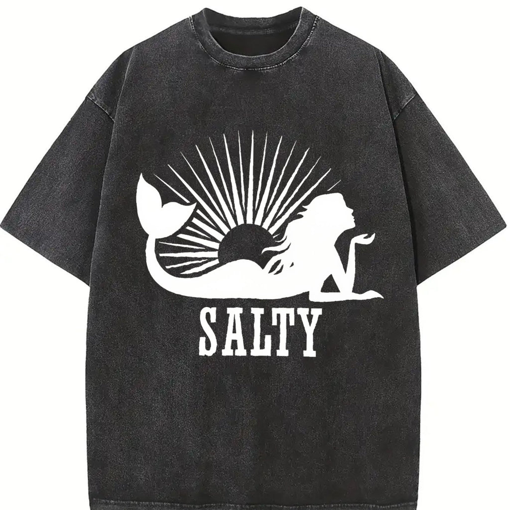 Beach Salty Mermaid Summer Vintage Washed T-Shirt product image 2
