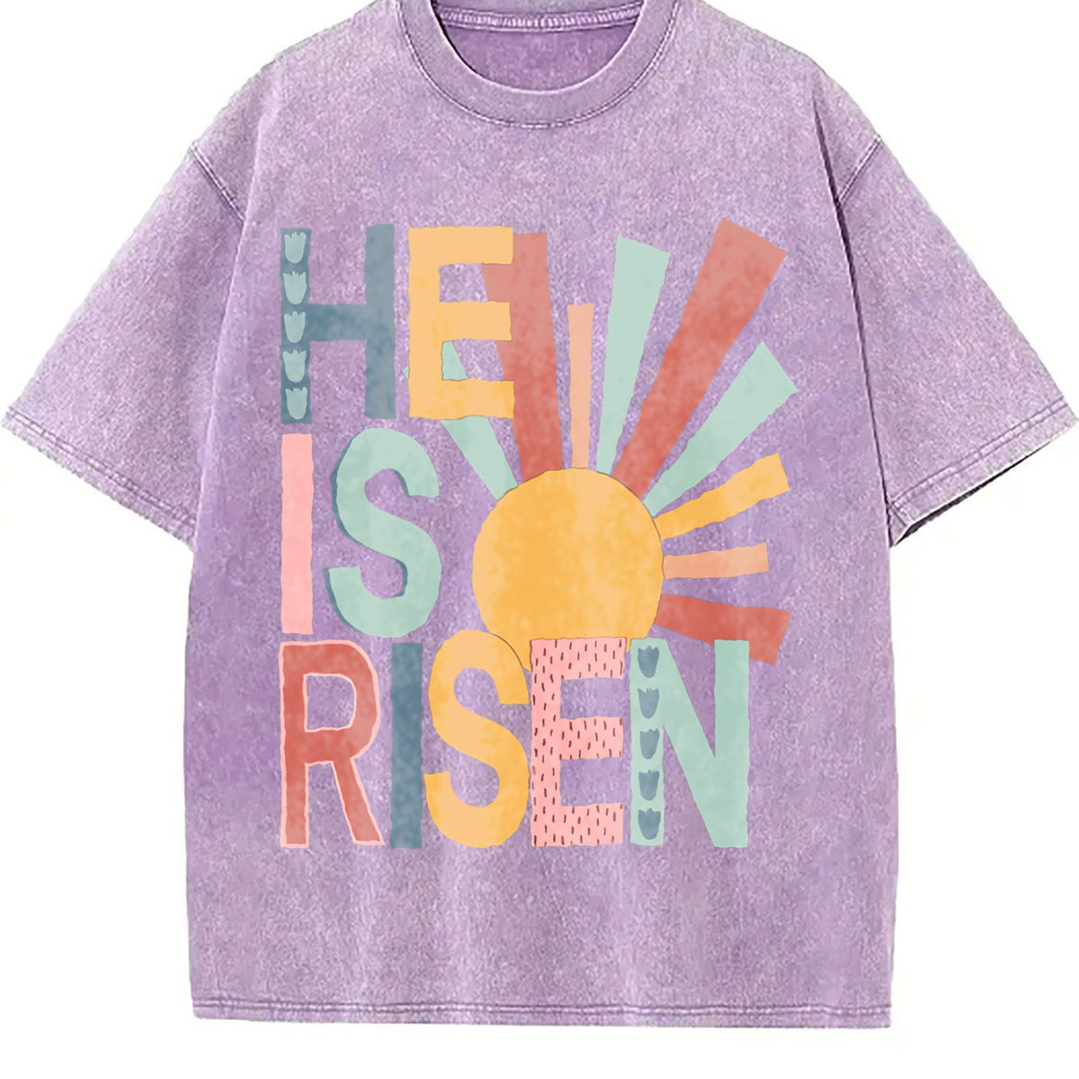 Easter Sun Element He Is Risen Vintage Washed T-Shirt product image 6