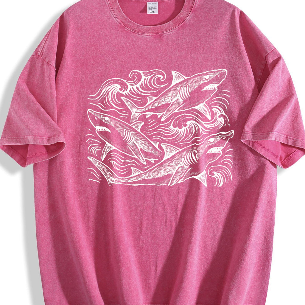 Sharks Ocean 90s Vintage Washed T-Shirt product image 7