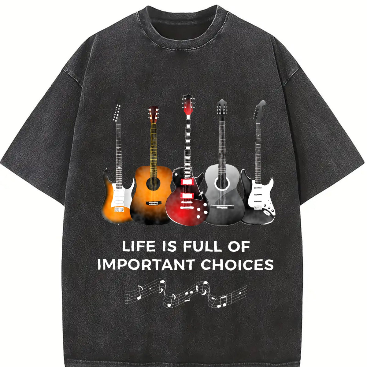 Music Note & Guitar Lyric - For Musicians Vintage Washed product image 2