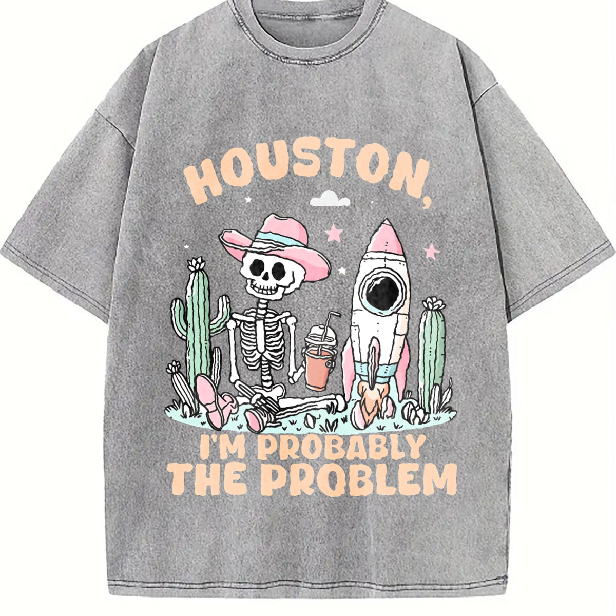 Houston Theme Vintage Washed T-Shirt product image 4