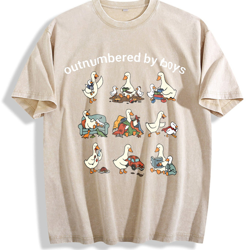 Funny Boy Mom Goose Vintage Washed T-Shirt product image 1