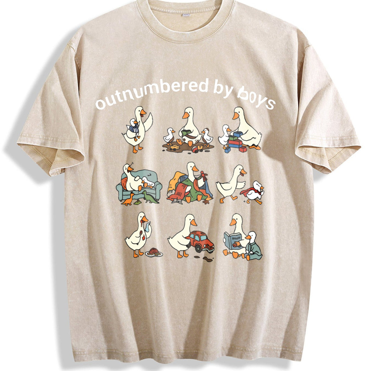 Funny Boy Mom Goose Vintage Washed T-Shirt product image 1