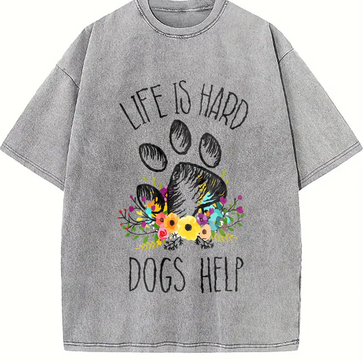 Dogs Help Vintage Washed T-Shirt product image 5