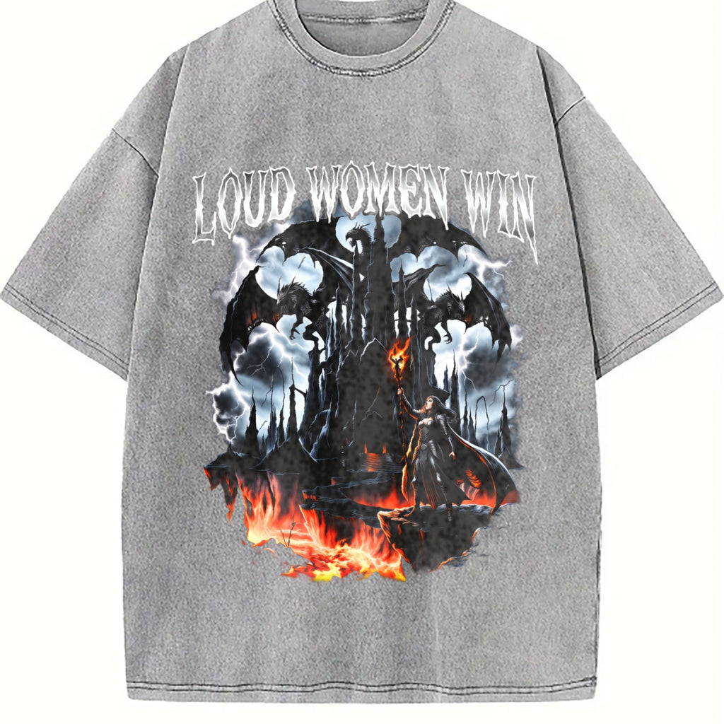 Loud Win Dragon 90s Vintage Washed T-Shirt product image 5