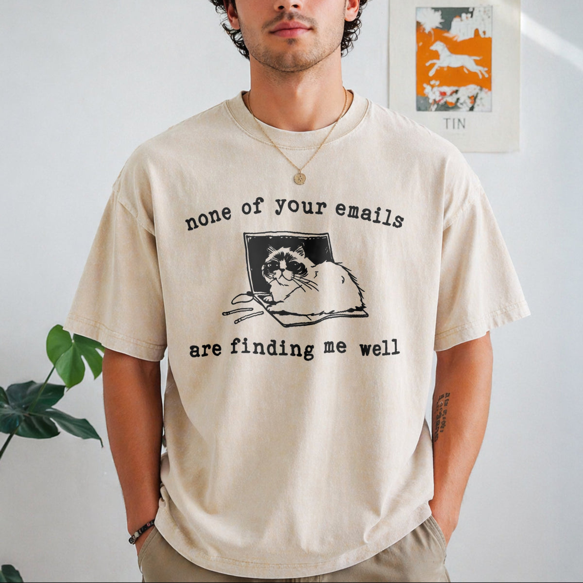 None Of Your Emails Funny Vintage Washed T-Shirt product image 1