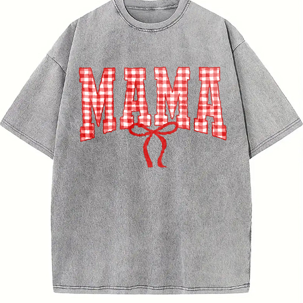Mama Gingham Bow Vintage Washed T-Shirt product image 4