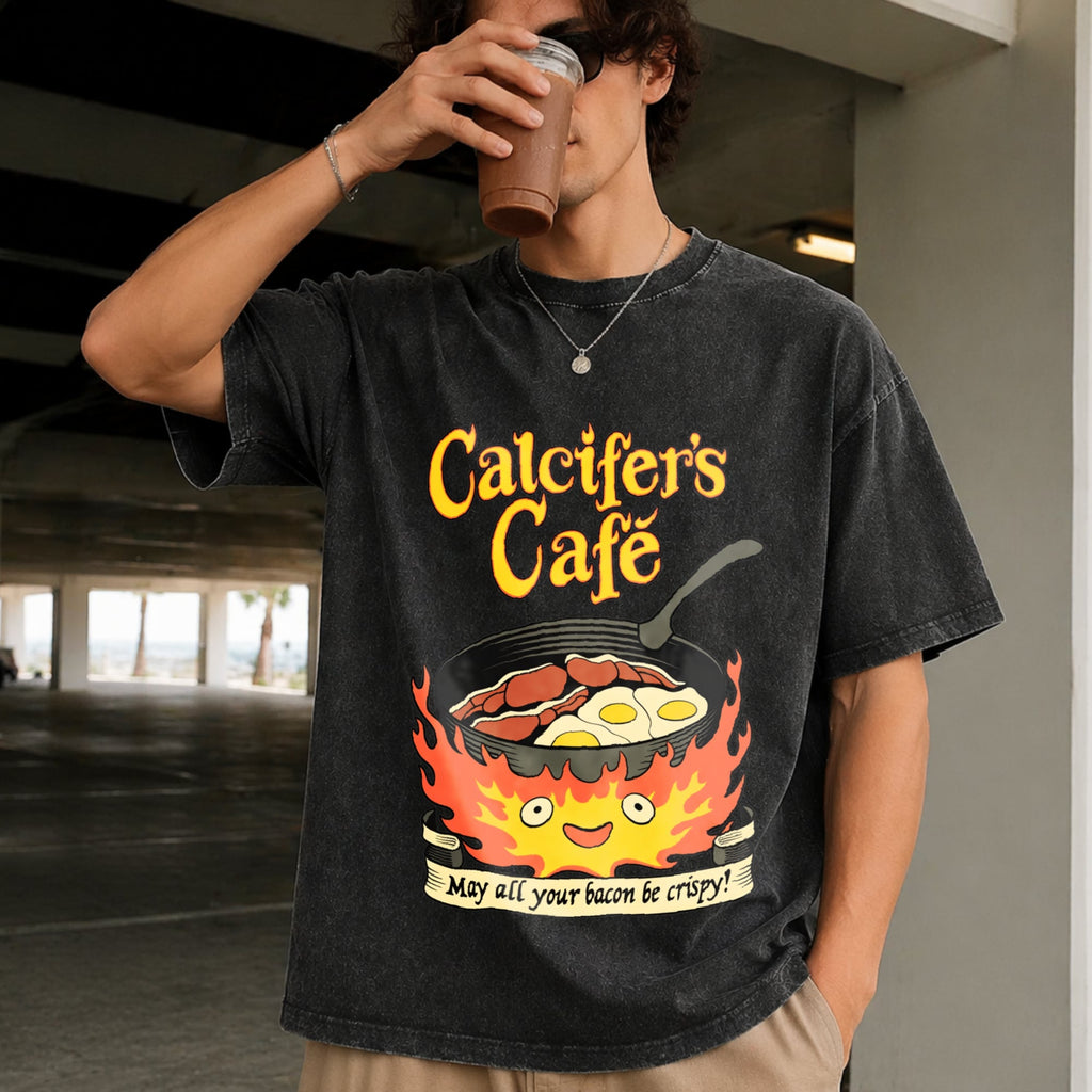 Calcifer's Cafe Howl's Moving Castle Vintage Washed T-Shirt product image 2