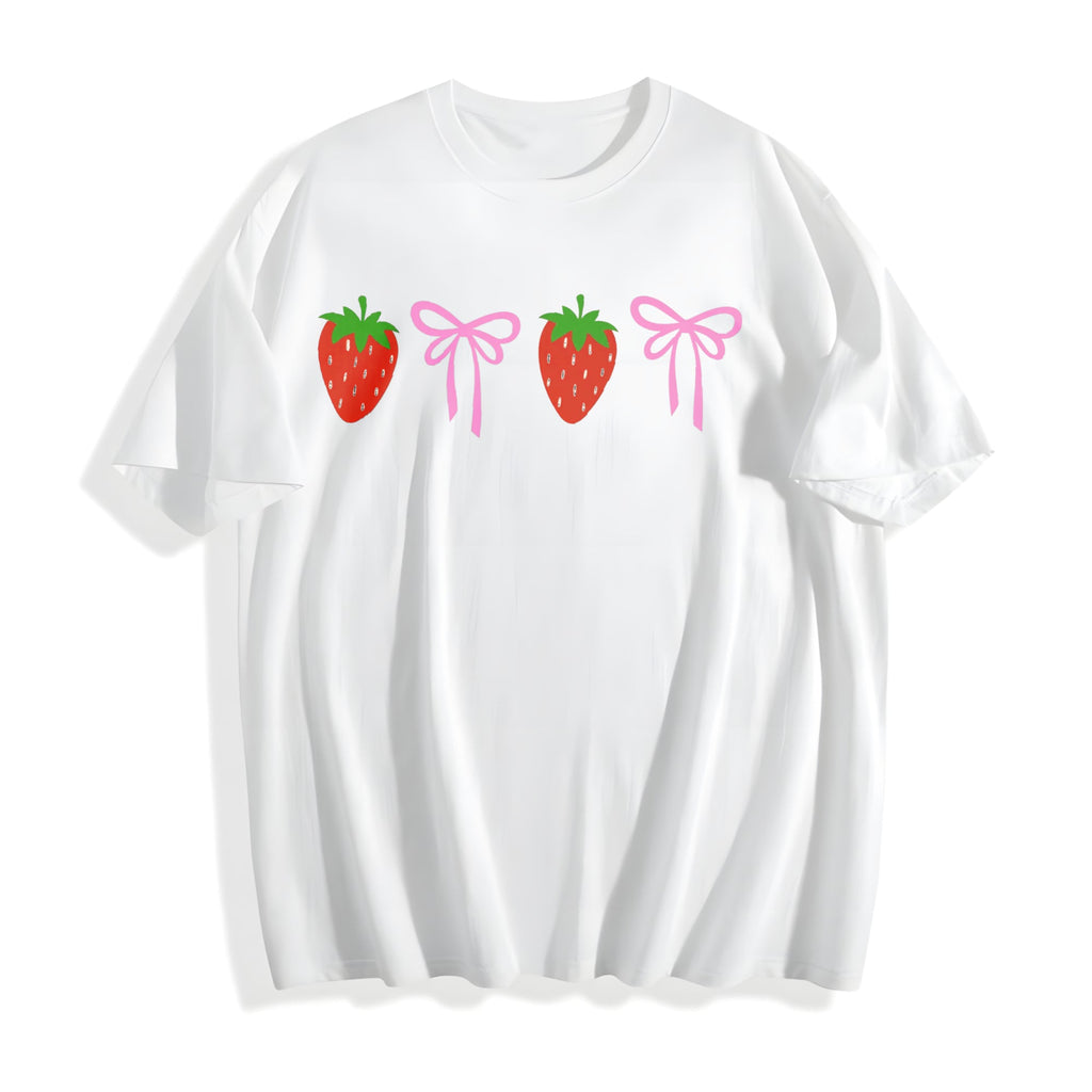 Strawberry Bow Cotton T-Shirt product image 2