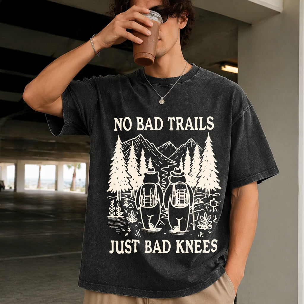 No Bad Trails Just Knees Vintage Washed T-Shirt product image 2
