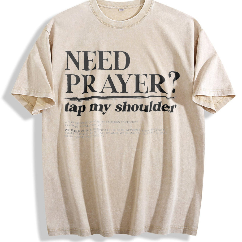 Need Prayer Tap My Shoulder Vintage Washed T-Shirt product image 1