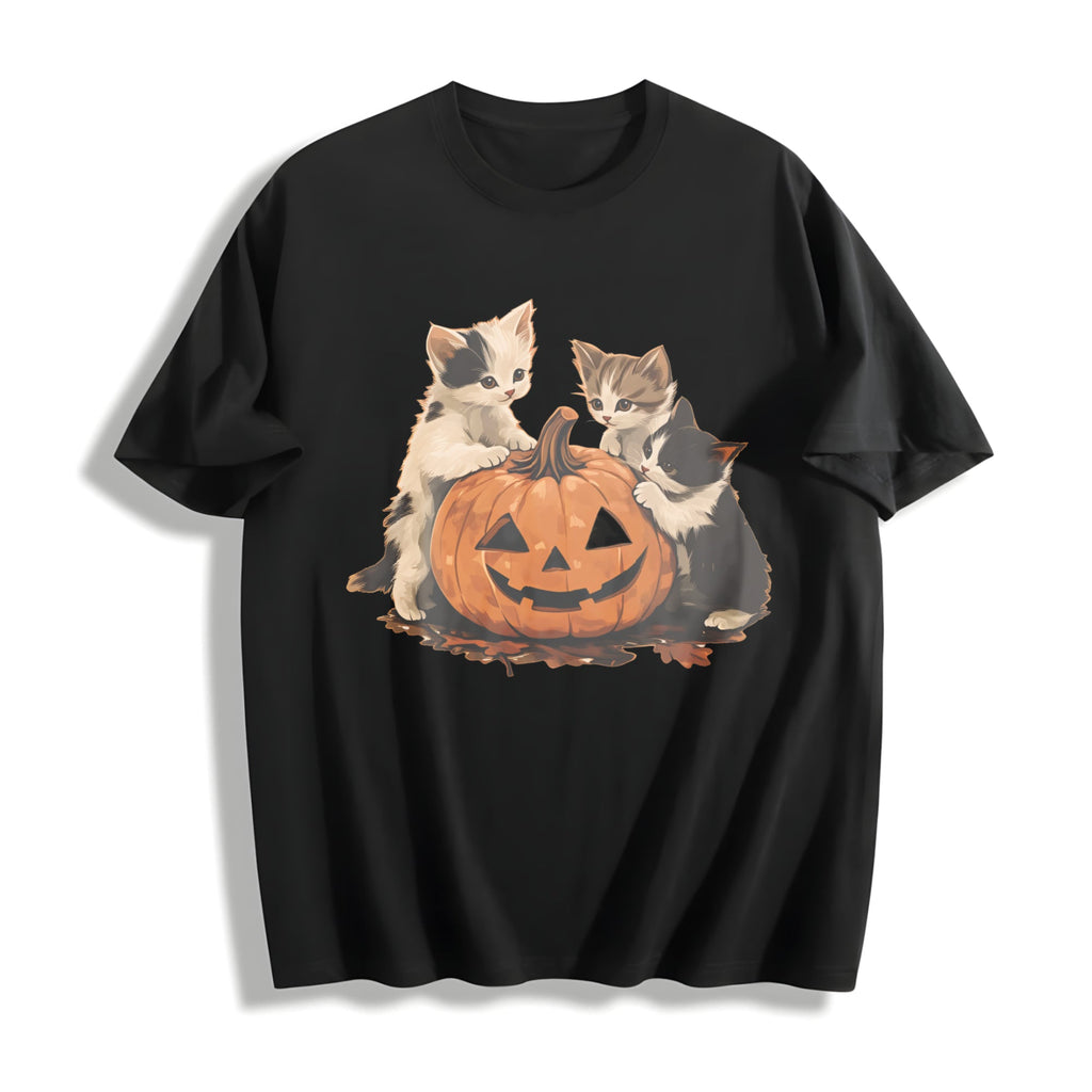 Halloween Kitten Cotton T-Shirt product image 1