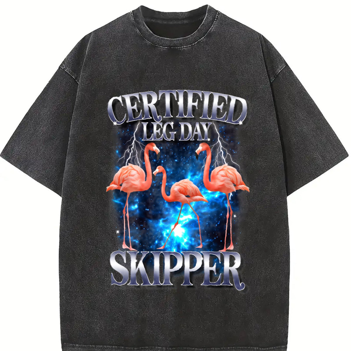 Certified Leg Day Skipper Funny 90s Vintage Washed T-Shirt product image 2