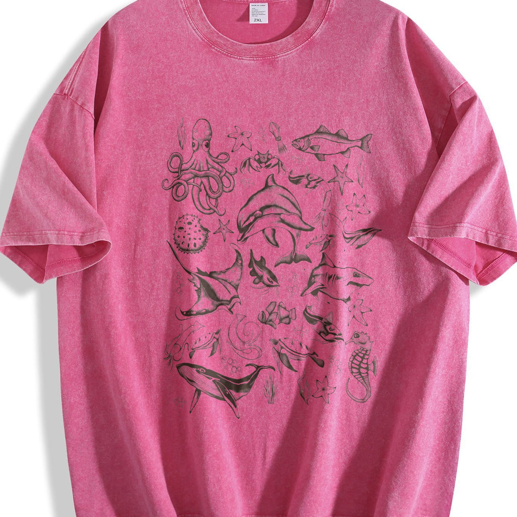 Sea Animal 90s Vintage Washed T-Shirt product image 7