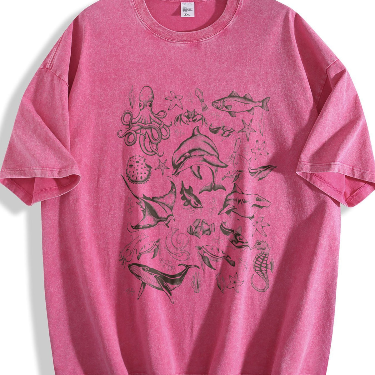 Sea Animal 90s Vintage Washed T-Shirt product image 7