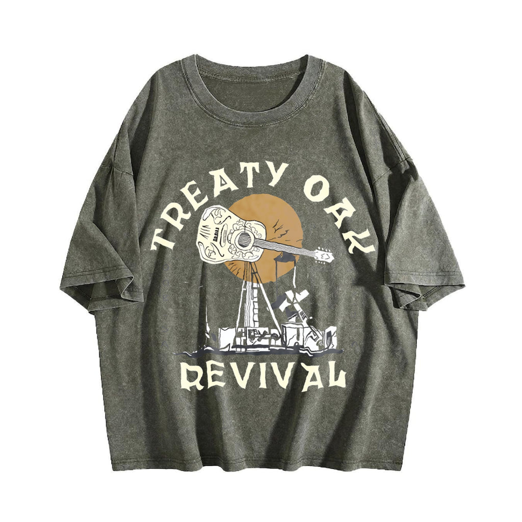 Treaty Oak Revival Guitar Vintage Washed T-Shirt product image 4