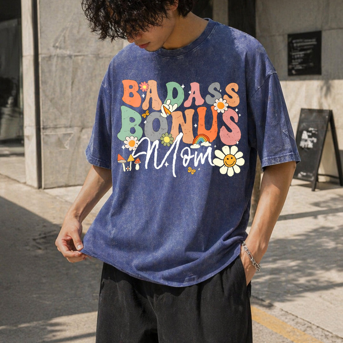 Badass Bonus Mom - Funny Stepmom Vintage Washed T-Shirt product image 8