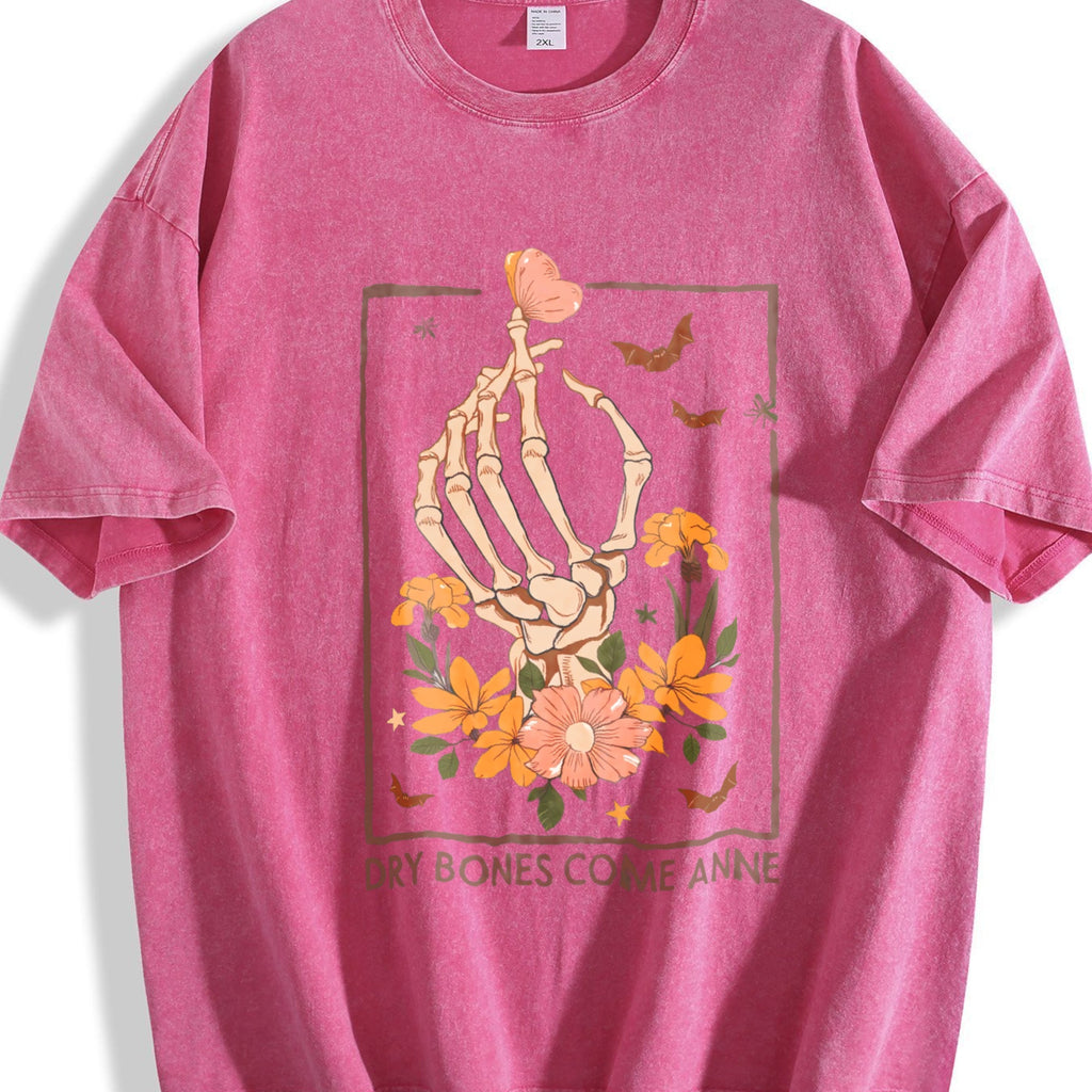 Y2K A Skeleton Hand Grasping A Heart And Flowers Vintage product image 7