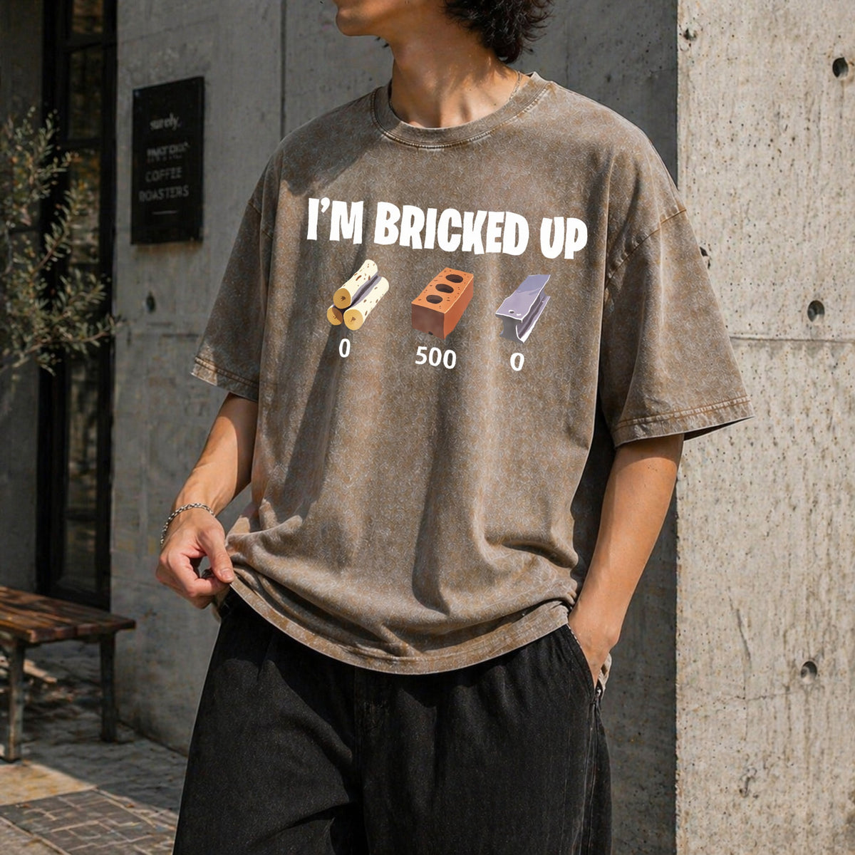 I'm Bricked Up Meme Vintage Washed T-Shirt product image 3